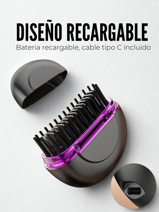 Cepillo Alisador de Cabello Inalámbrico Portátil – Peinado Rápido y Suave